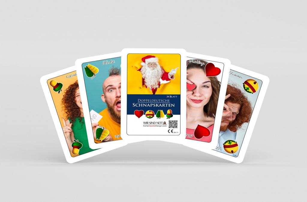 Schnapskarten - doppeldeutsches Blatt - Spielkarten - Fotos vollflächig