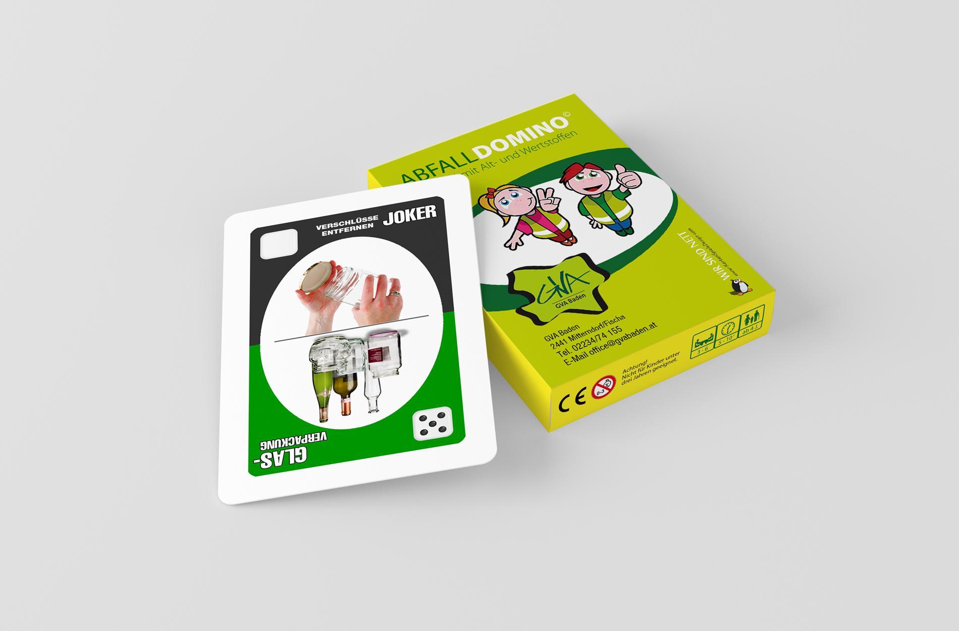 Abfalldomino - Kartenspiel - Abfallvermeidung, Wertstofftrennung, Müllentsorgung