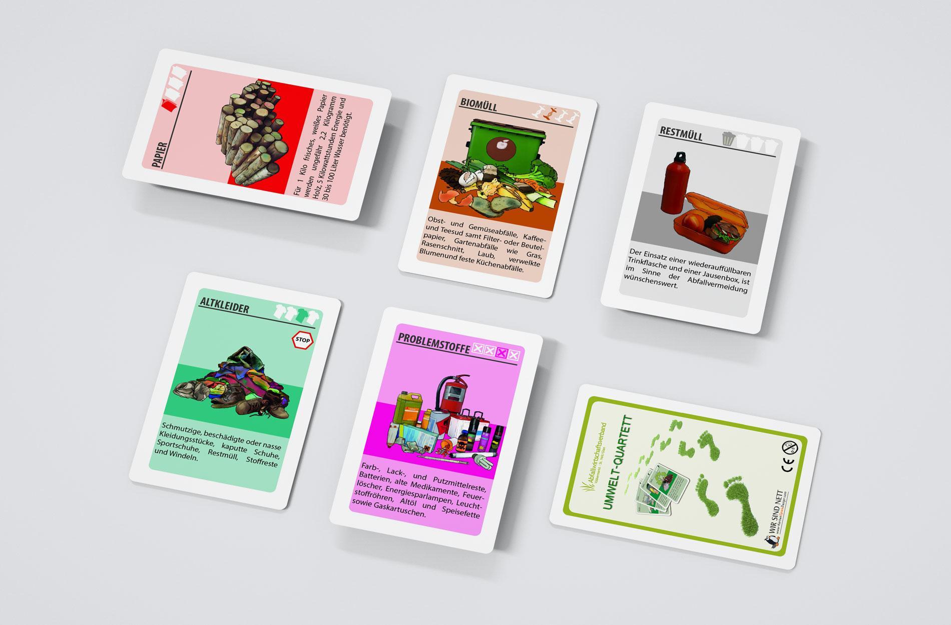 Umweltquartett - Kartenspiel - Müllvermeidung, Wertstofftrennung, Recycling, Kreislaufwirtschaft