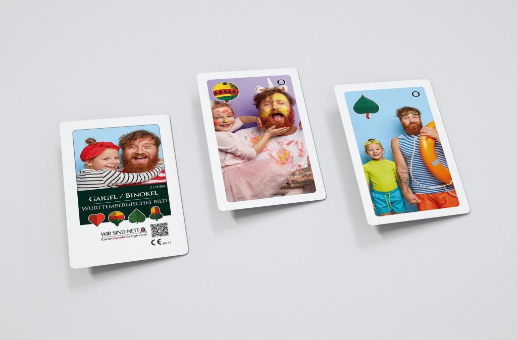 Gaigel / Binokel - Württembergisches Blatt - Spielkarten - Fotos vollflächig
