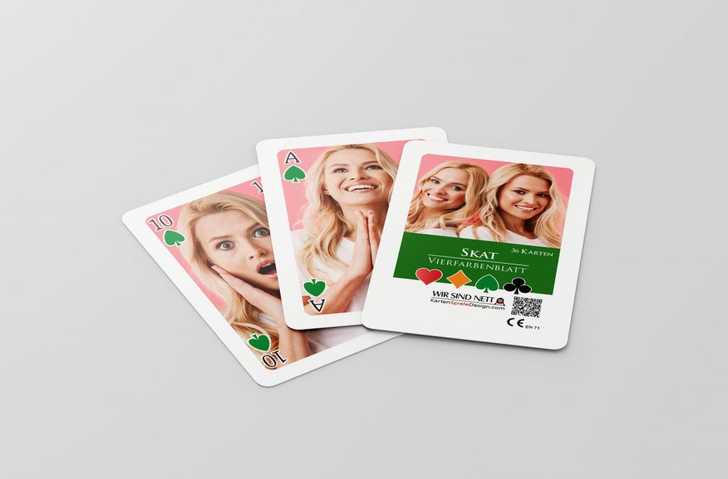 Skat Vierfarbenblatt - Spielkarten - Fotos vollflächig