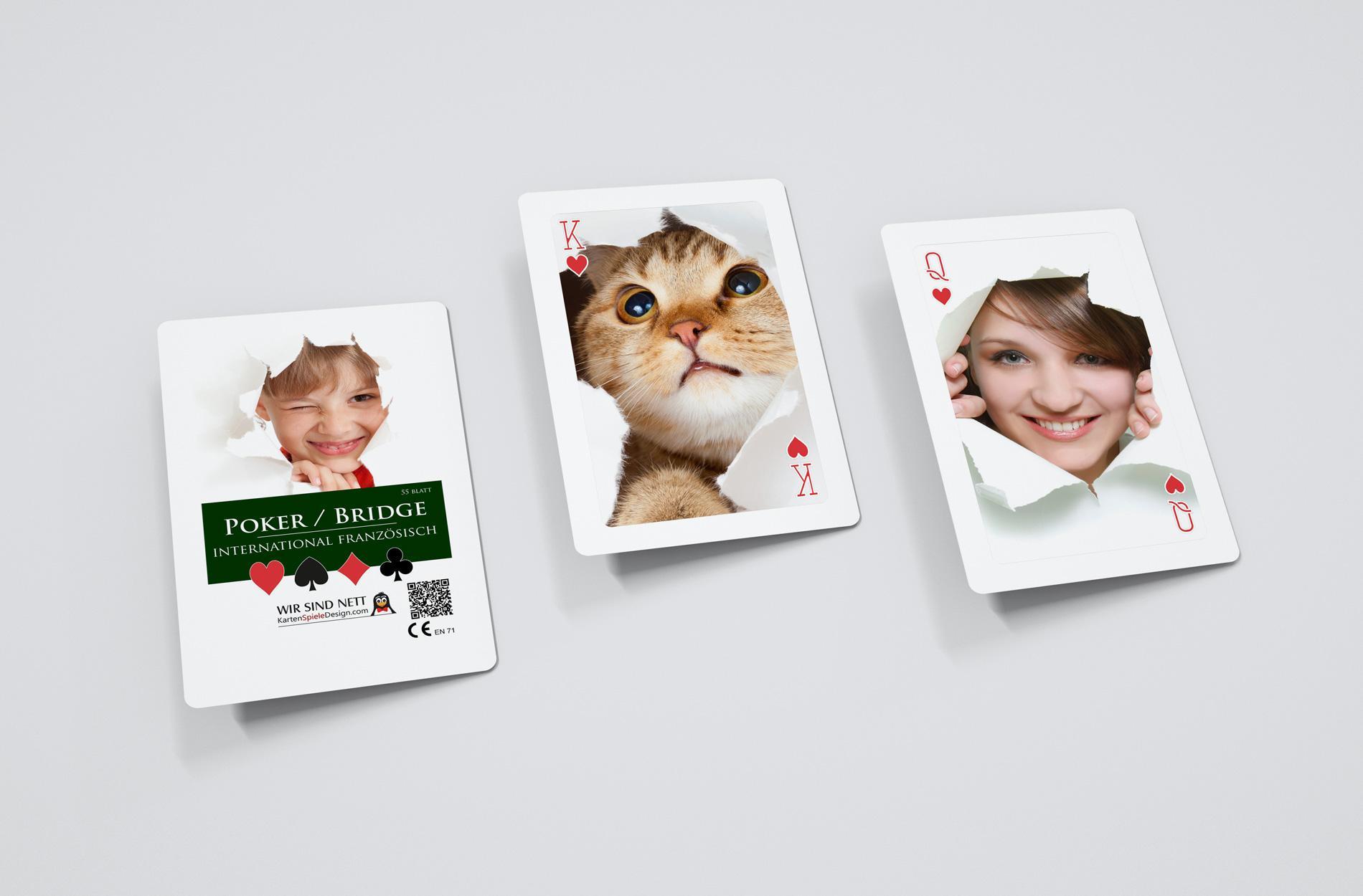 Poker Bridge - Spielkarten mit Schablonen