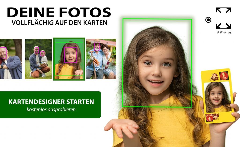 „vom Foto zur fertigen Spielkarte mit nur einem Klick“