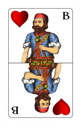 Karte 13 von 36 Schnapskarten Doppeldeutsche, Karte 13 von 36