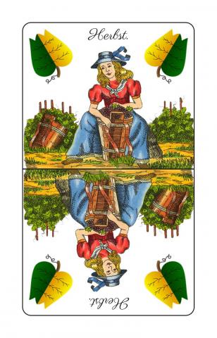 Karte 3 von 36 Schnapskarten Doppeldeutsche, Karte 3 von 36