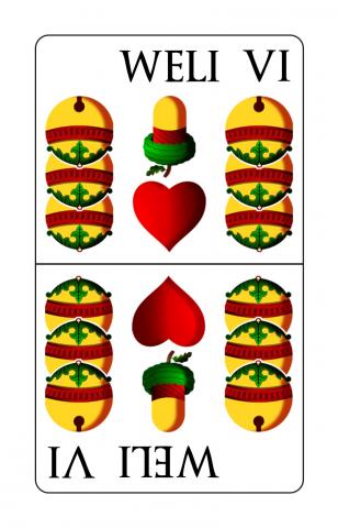 Karte 34 von 36 Schnapskarten Doppeldeutsche, Karte 34 von 36