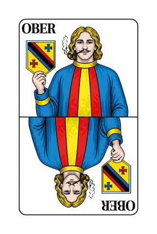 Jasskarten Deutsch-Schweizer Blatt - Karte 11 von 36 Jasskarten Deutsch-Schweizer Blatt - Karte 11 von 36
