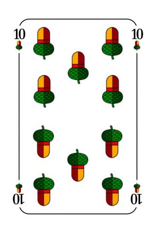 Skat Deutsches Blatt - Karte 20 von 32 Skat Deutsches Blatt - Karte 20 von 32