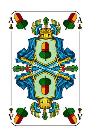 Skat Deutsches Blatt - Karte 4 von 32 Skat Deutsches Blatt - Karte 4 von 32